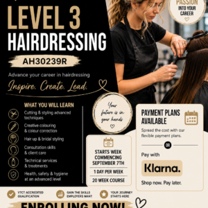 VTCT Level 3 Diploma in Women's Hairdressing - Fast Track (September 2026)